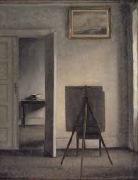 Vilhelm Hammershoi Interior with the Artists Easel Germany oil painting artist